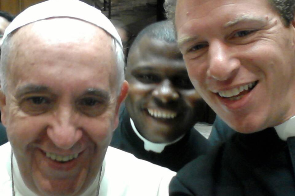 Even een selfie met paus Franciscus... © RR