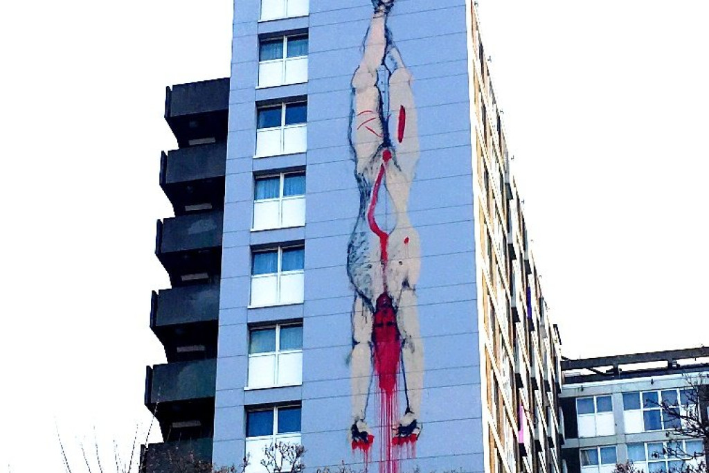 Deze muurschildering in Brussel verwijst naar werk van Jan De Baen. Deze muurschildering in Brussel verwijst naar werk van Jan De Baen.