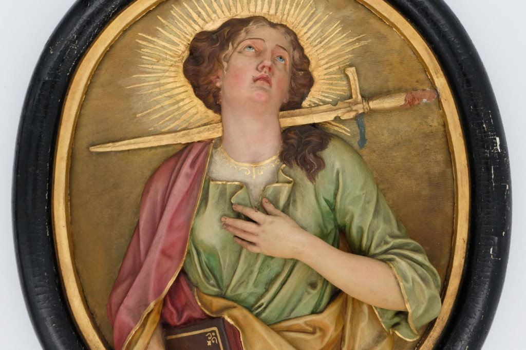 Heilige Lucia, Antwerpen 18de eeuw, terracotta, gepolychromeerd