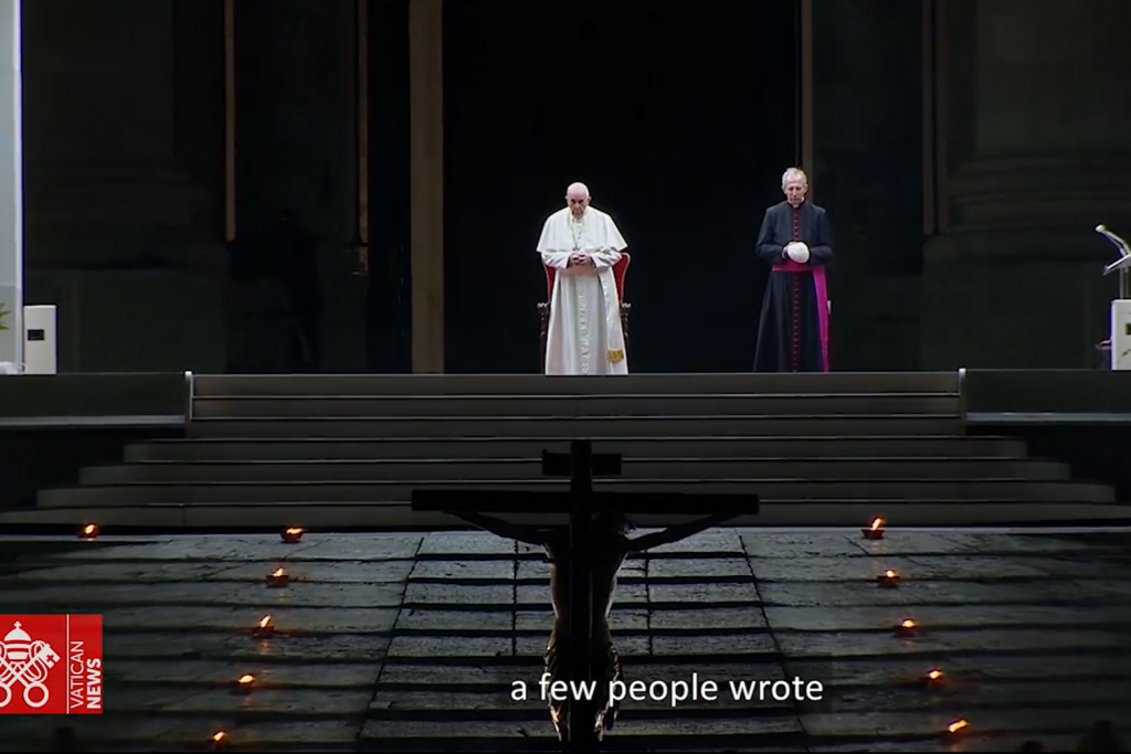 Still uit de video over de kruisweg van het Global Catholic Climate Movement