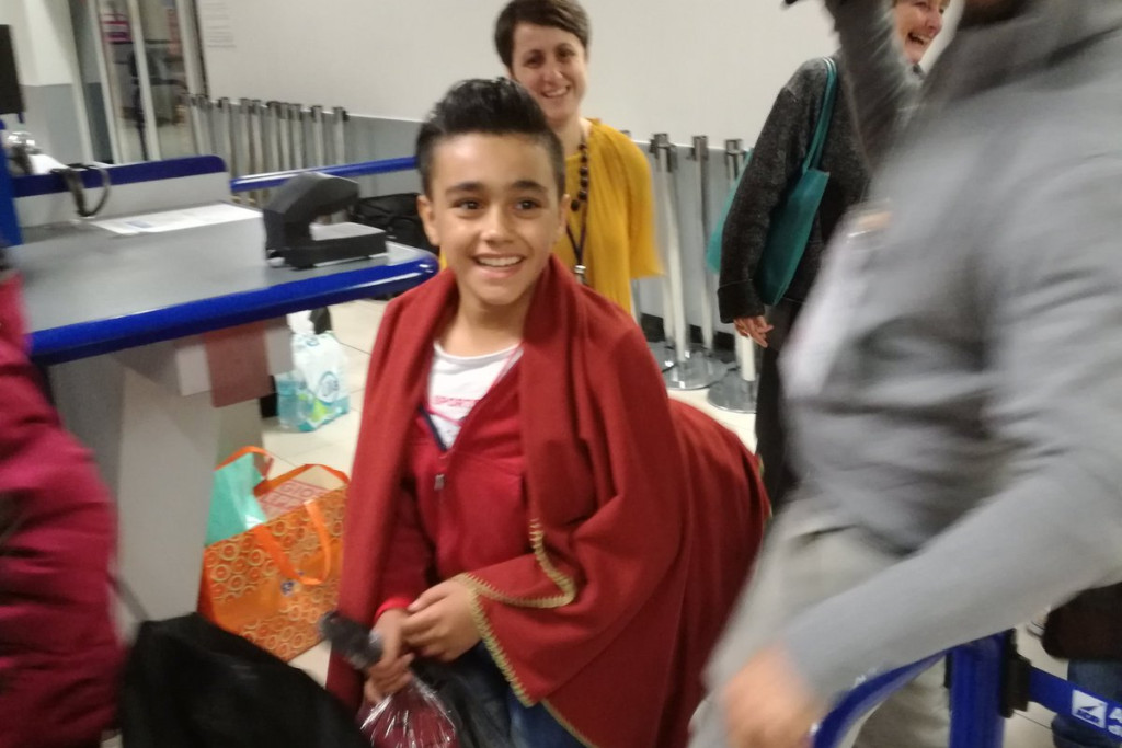 Enkele van de Syrische vluchtelingen die via een veilige corridor in Italië arriveerden