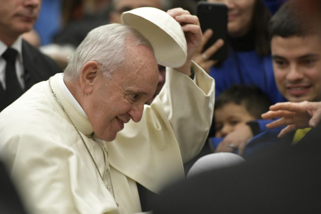 Paus Franciscus tijdens zijn catechese over het Onzevader op de eerste algemene audiëntie van het nieuwe jaar 2019