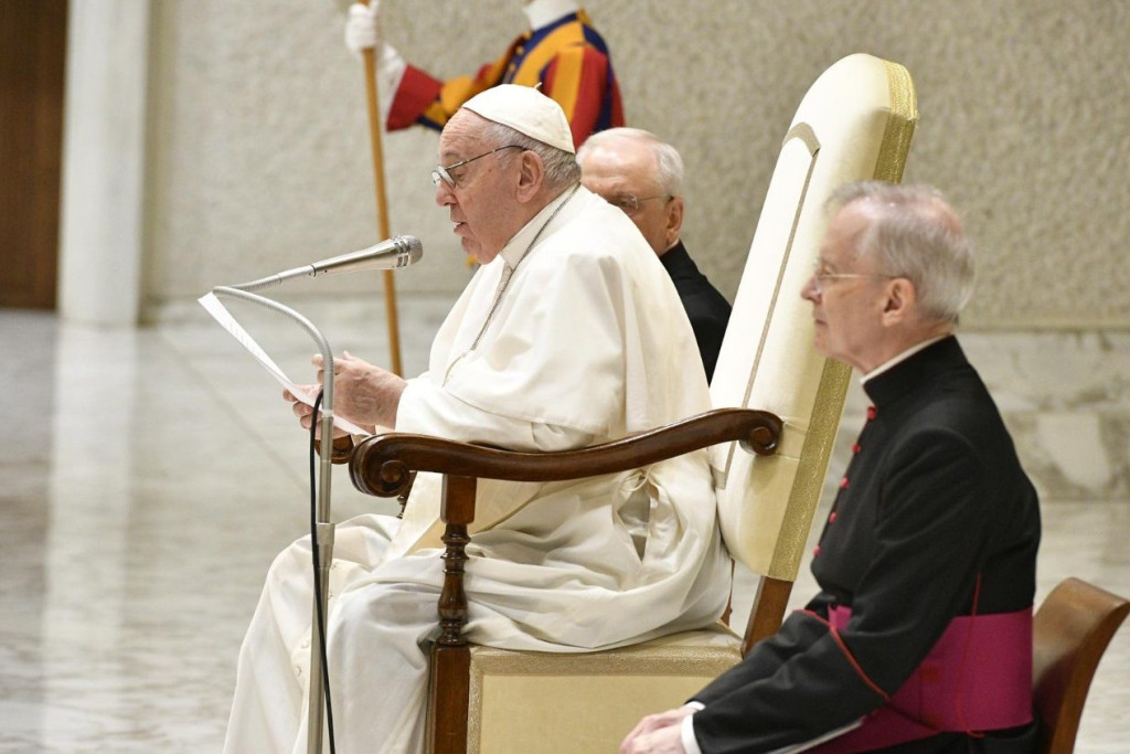 Paus Franciscus tijdens de algemene audiëntie van woensdag 10 augustus 2022