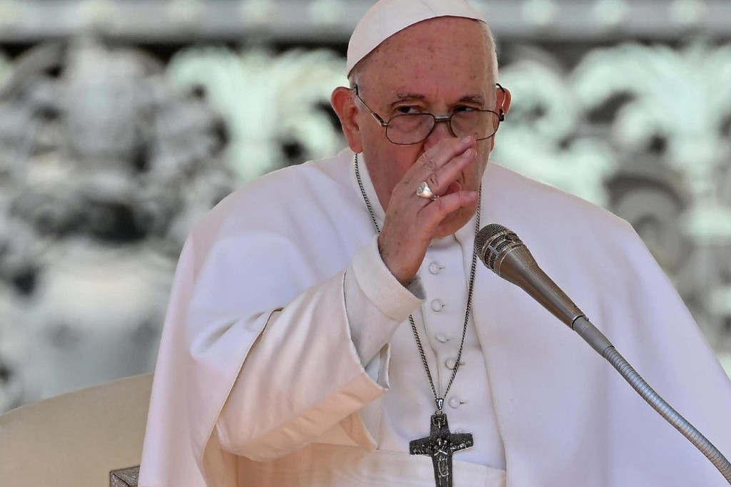 Paus Franciscus tijdens de algemene audiëntie