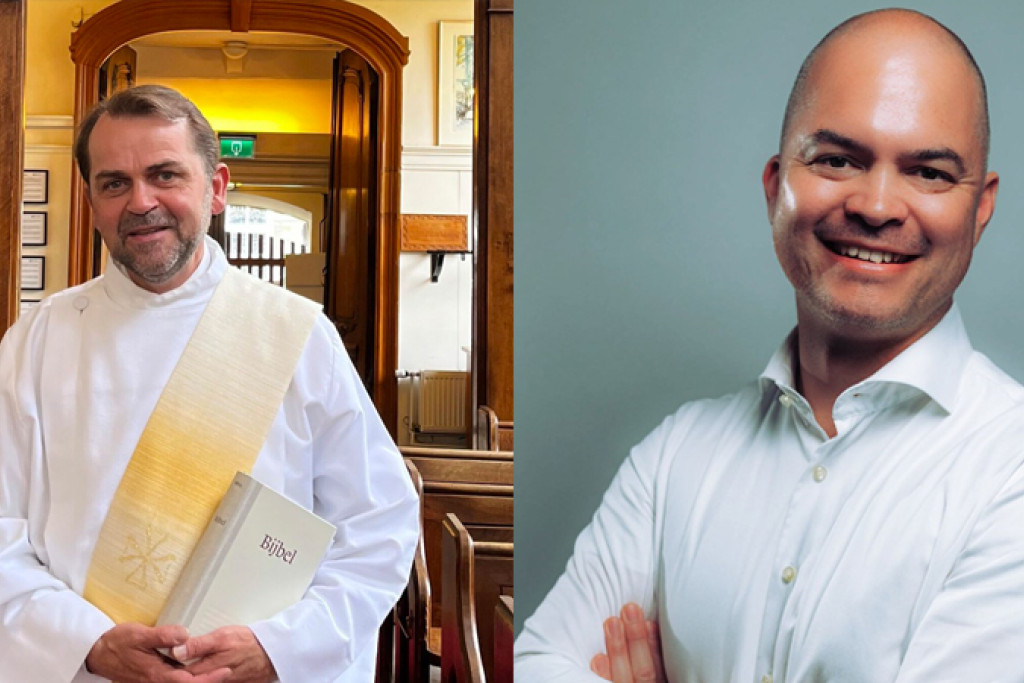 Diaken Rob Pollet en de nieuwe directeur van het Platform Ignatiaanse Spiritualiteit Glenn ter Veer