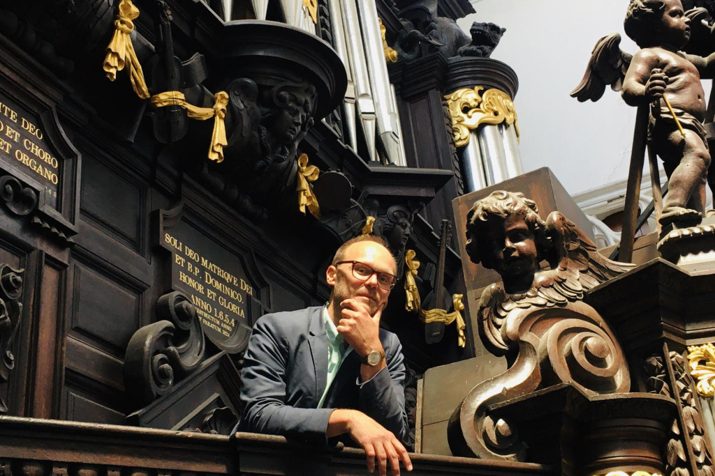 Bart Rodyns, de nieuwe titularis organist van de Antwerpse Sint-Pauluskerk 