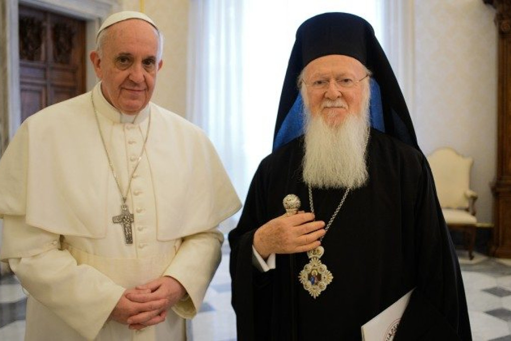 Patriarch Bartholomeus bij paus Franciscus