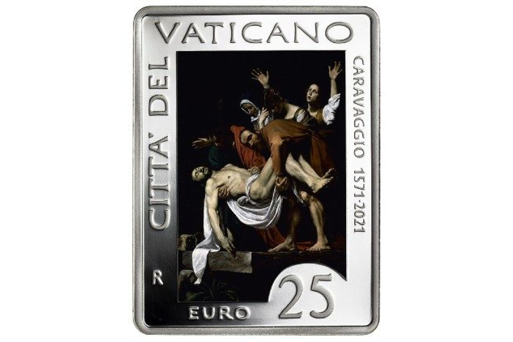 Vaticaanstad brengt een rechthoekige munt van 25 euro op de markt