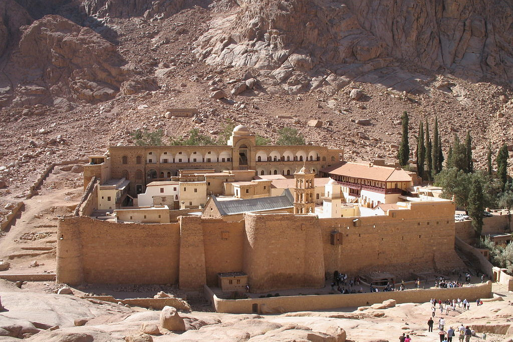 Het Sint- Catharinaklooster op het schiereiland Sinaï