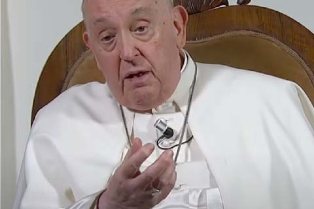 Paus Franciscus geïnterviewd in het programma Che Tempo Che Fa op de Italiaanse zender Nove
