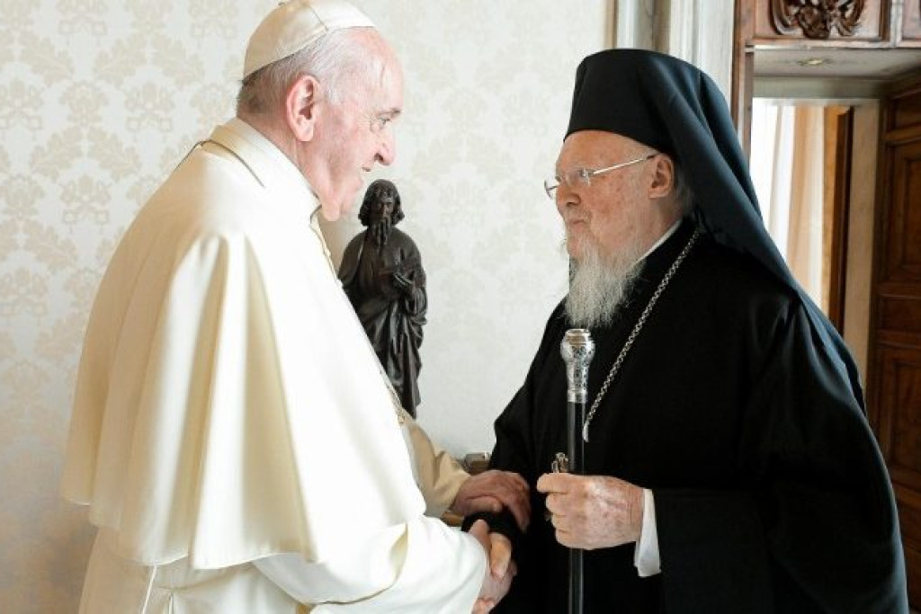 Patriarch Bartholomeus en paus Franciscus