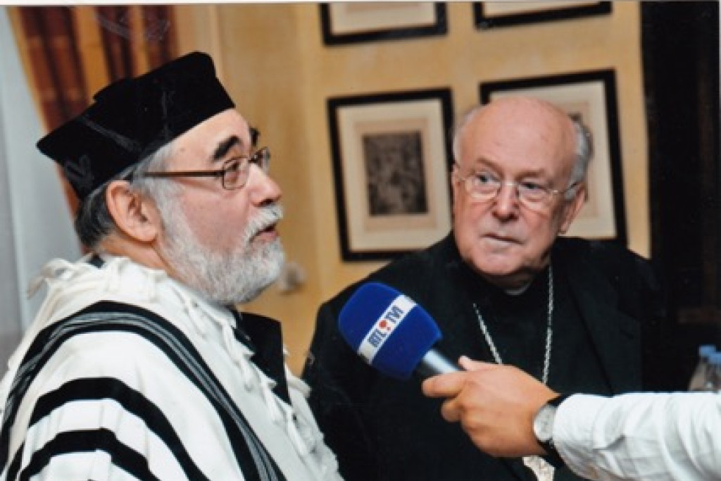 Kardinaal Danneels en de joodse opperrabbijn Guigui