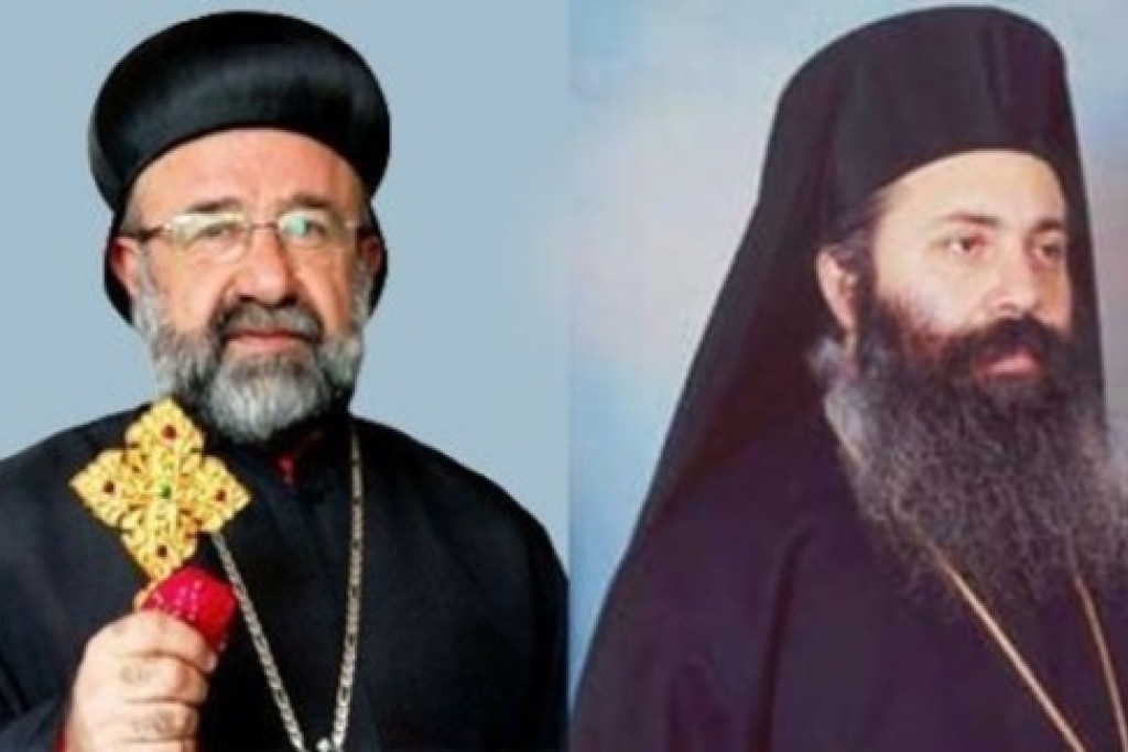 De Syrisch-orthodoxe metropoliet Gregorios Youhanna Ibrahim en de Grieks-orthodoxe aartsbisschop Boulos al-Yazigi 