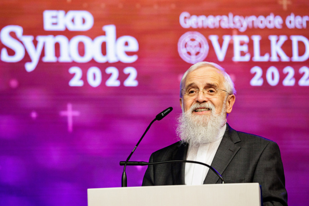 Bisschop Gerhard Feige te gast bij de synode van de Duitse lutheranen