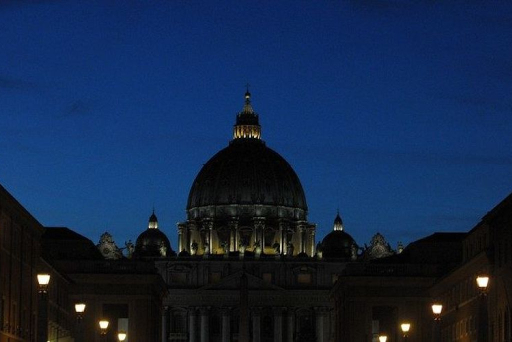 Earth Hour op het Sint-Pietersplein in Rome