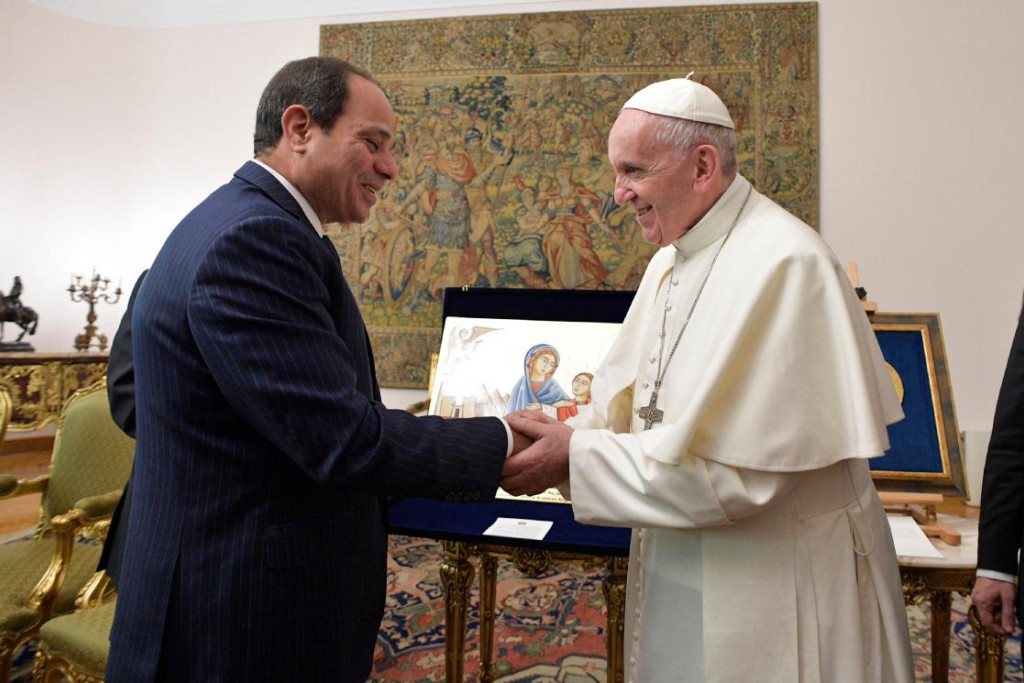 Paus Franciscus te gast bij president al-Sisi