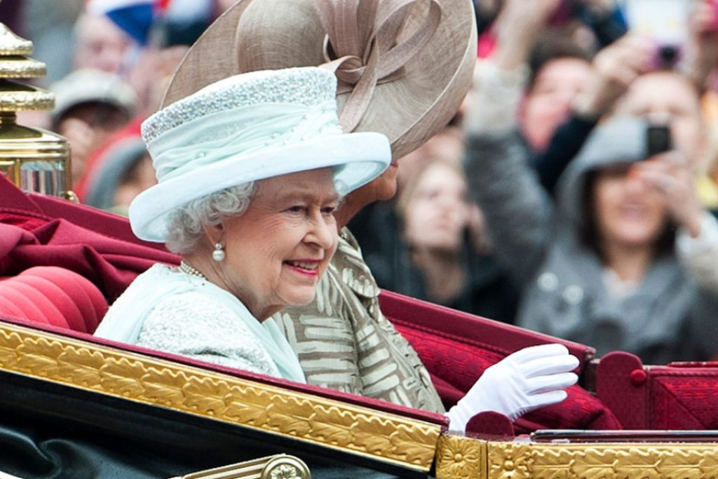Koningin Elisabeth tijdens de viering van haar jubileum