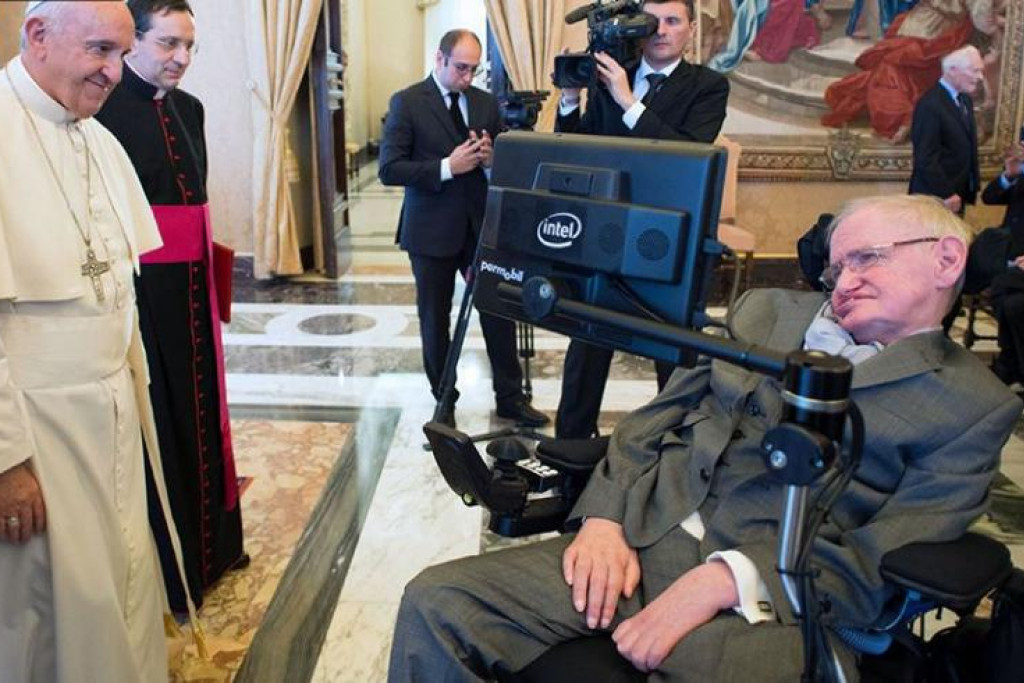 Stephen Hawking bij paus Franciscus