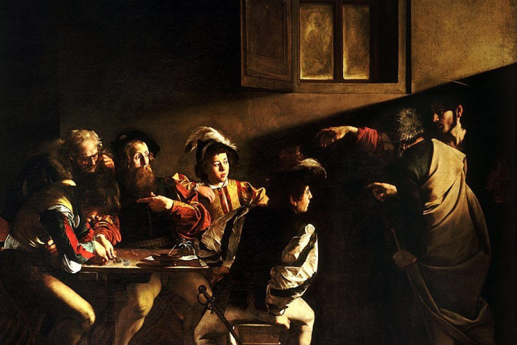 De roeping van Matteus van Caravaggio