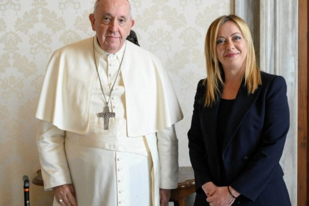 Paus Franciscus en Giorgia Meloni