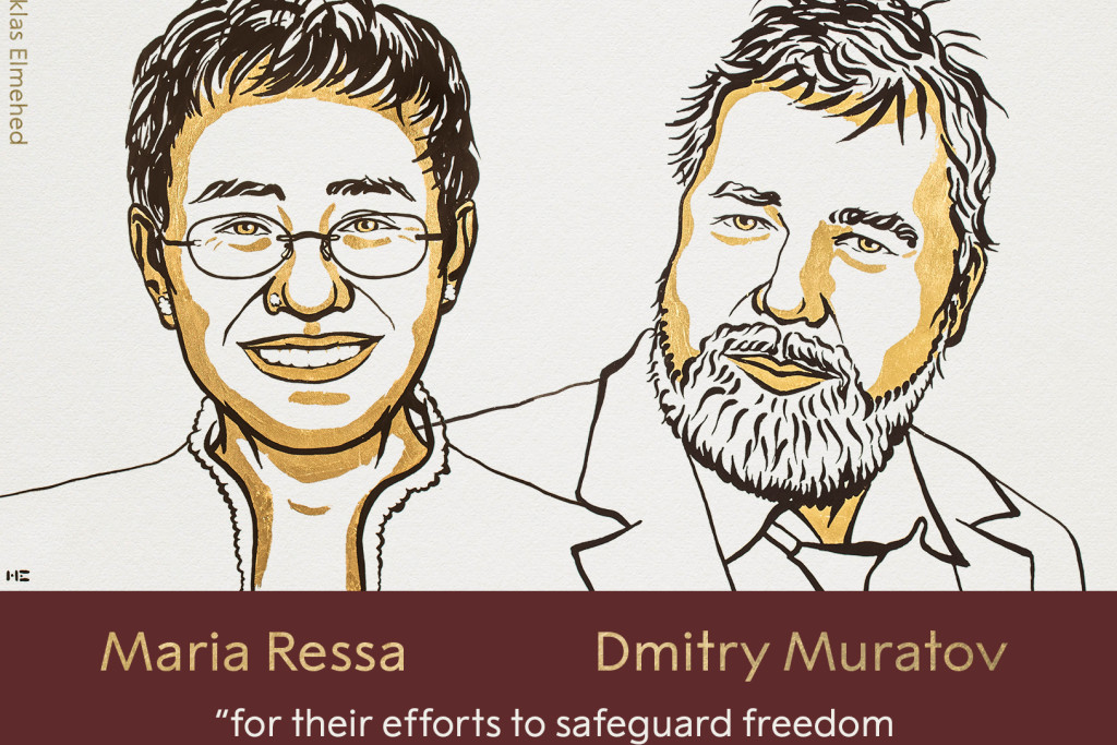 Maria Ressa en Dimitri Muratov 
