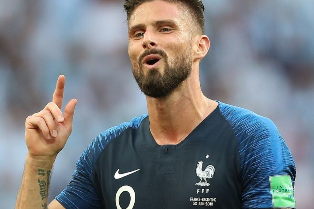 Olivier Giroud tijdens het vorige wk