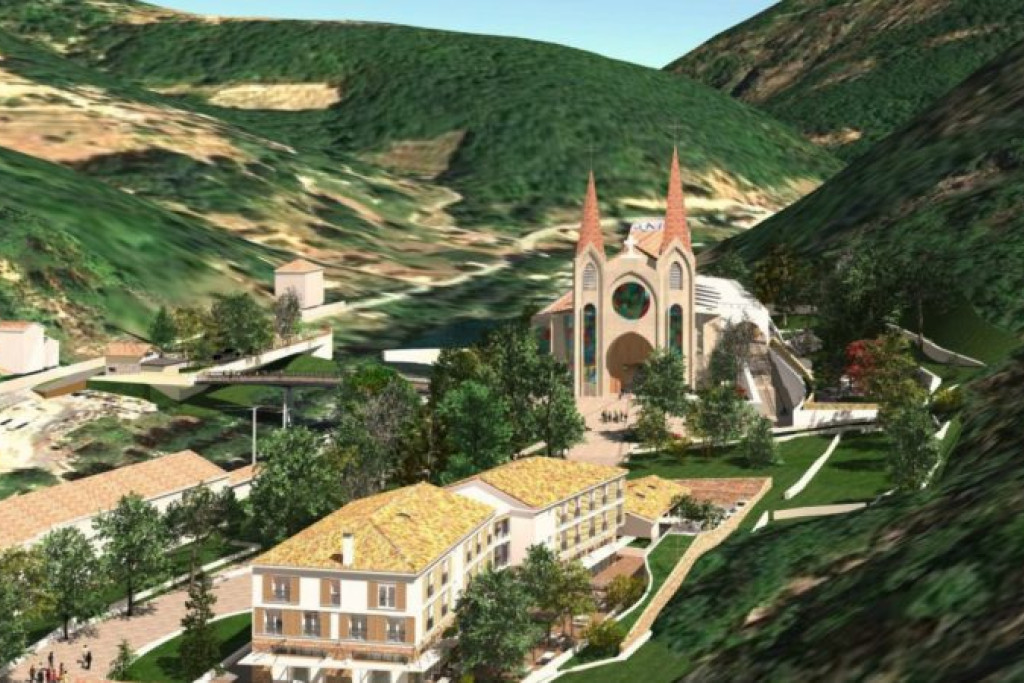Het ontwerp van het heiligdom van Notre-Dame des Neiges