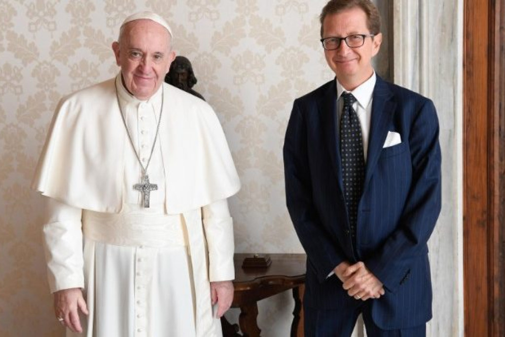 Paus Franciscus met Alessandro Cassinis Righini