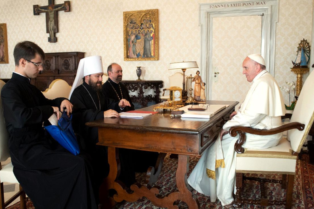 Een orthodoxe delegatie uit Moskou bij paus Franciscus