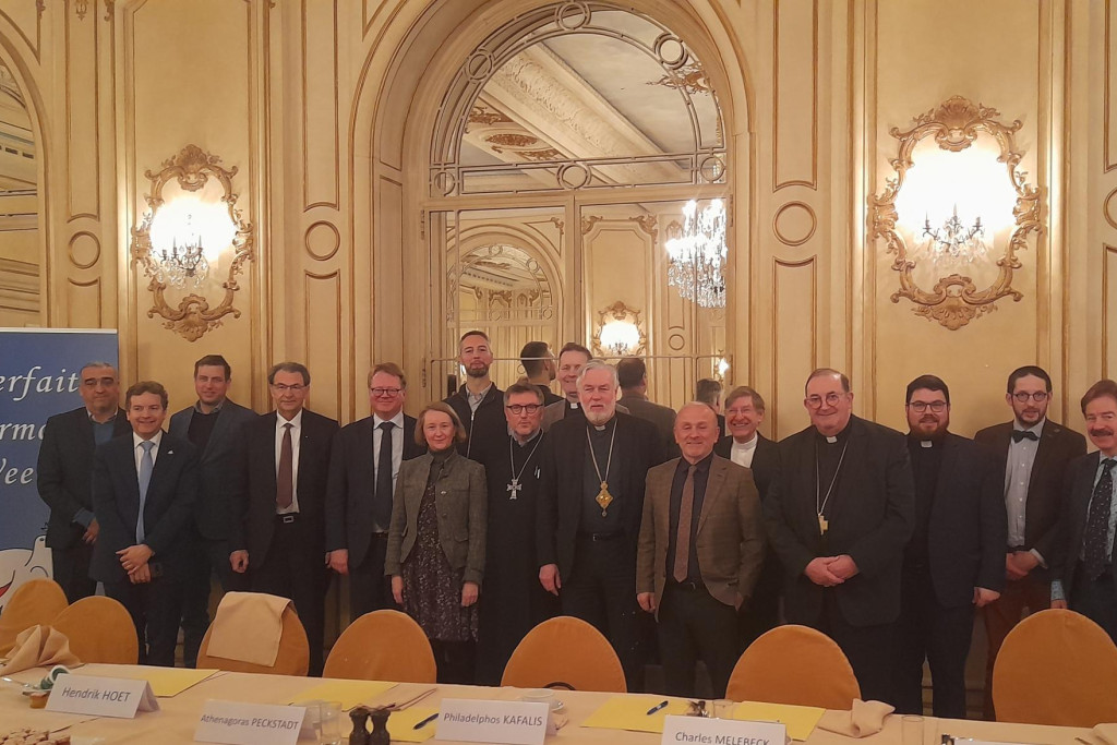 De deelnemers aan het interreligieuze ontbijt dat Sant'Egidio woensdag 1 februari 2023 in Brussel organiseerde