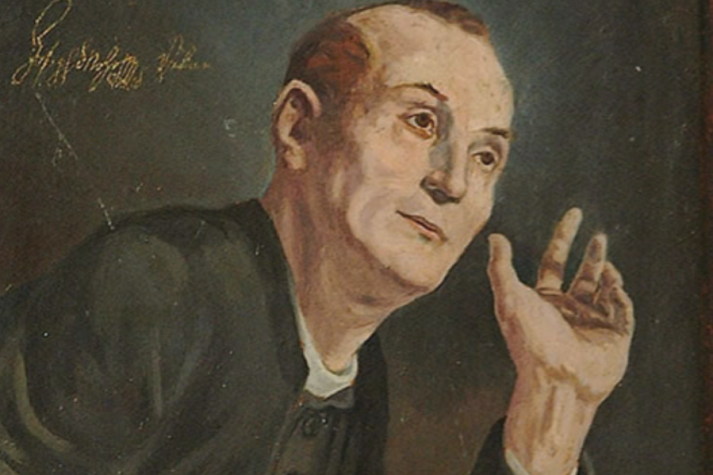 Joseph Mohr op een afbeelding die werd gemaakt naar een borstbeeld.