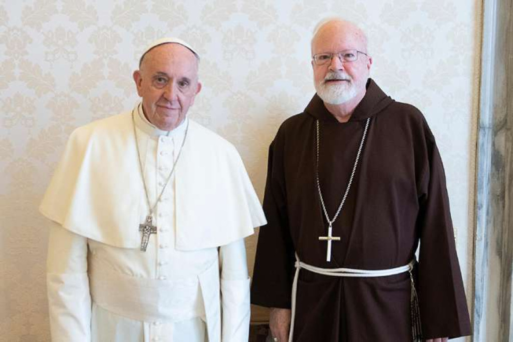 Kardinaal Sean Patrick O'Malley en paus Franciscus