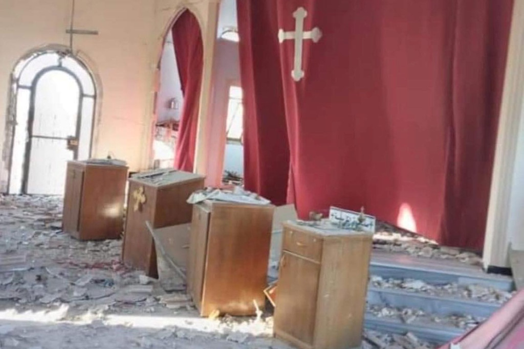 De kerk Mar Sawa al-Hakim in Tel Tamr 