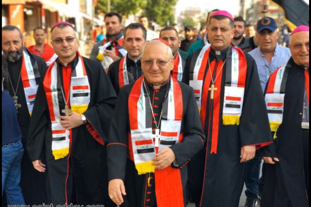 Patriarch Sako op het Tahrirplein in Bagdad