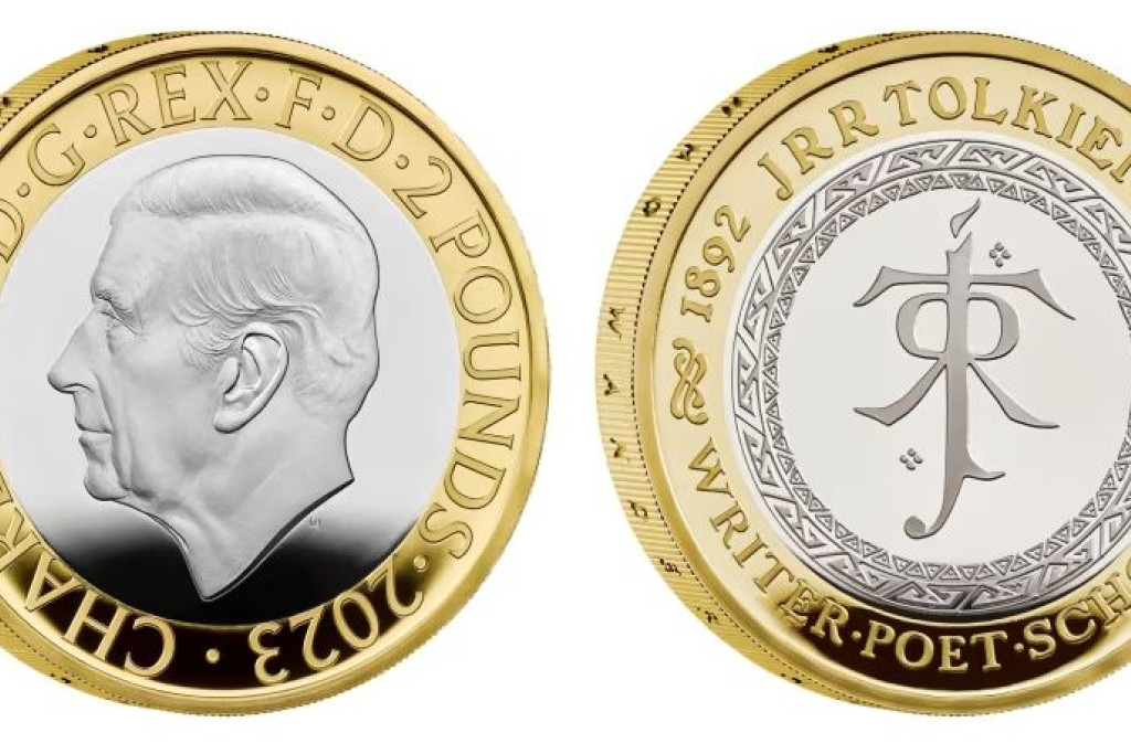 De herdenkingsmunt voor JRR Tolkien
