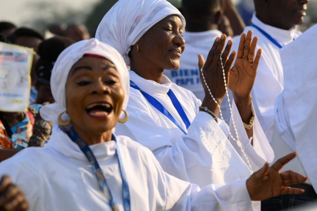 Zusters tijdens het pausbezoek aan DR Congo