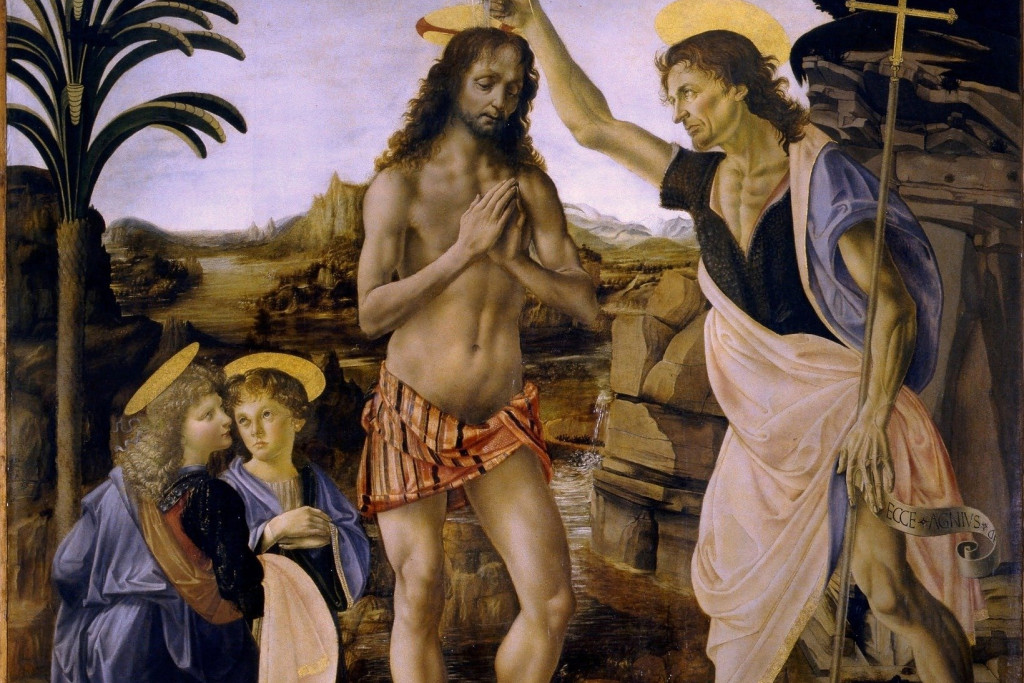 'Doop van Christus' door Leonardo da Vinci.