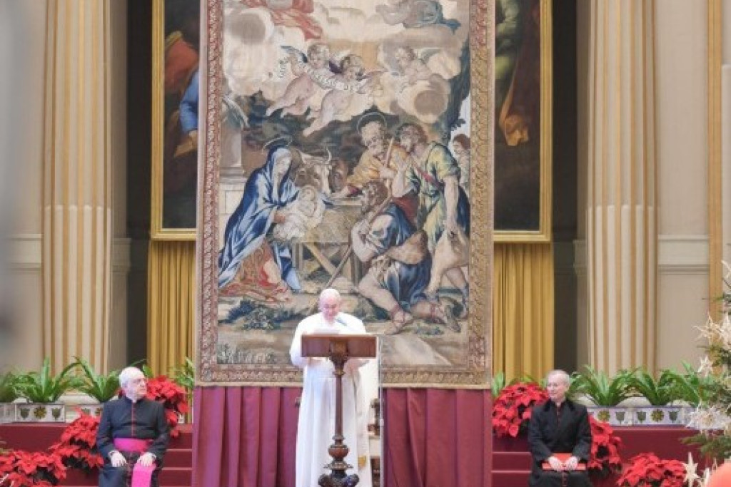 Paus Franciscus tijdens zijn kerstoespraak tot de Romeinse curie