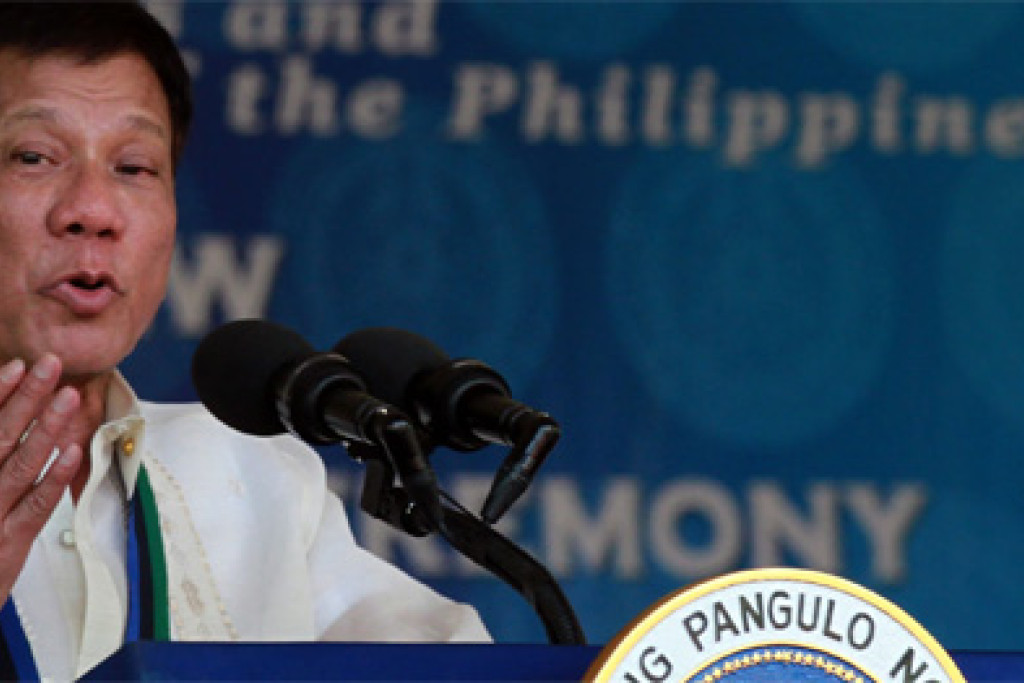 De Filipijnse president Rodrigo Duterte 