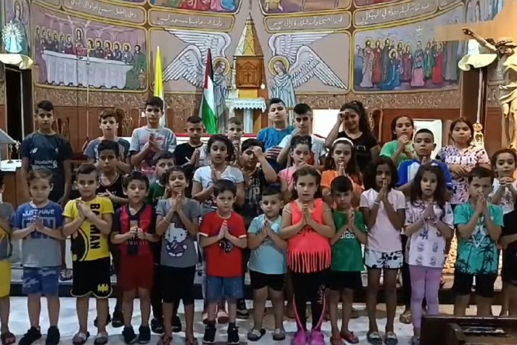 Kinderen van de katholieke parochie in Gaza