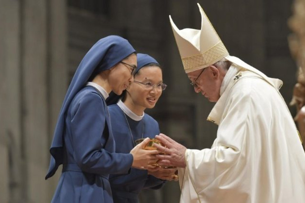 Paus Franciscus tijdens de dag van het godgewijde leven op 2 februari