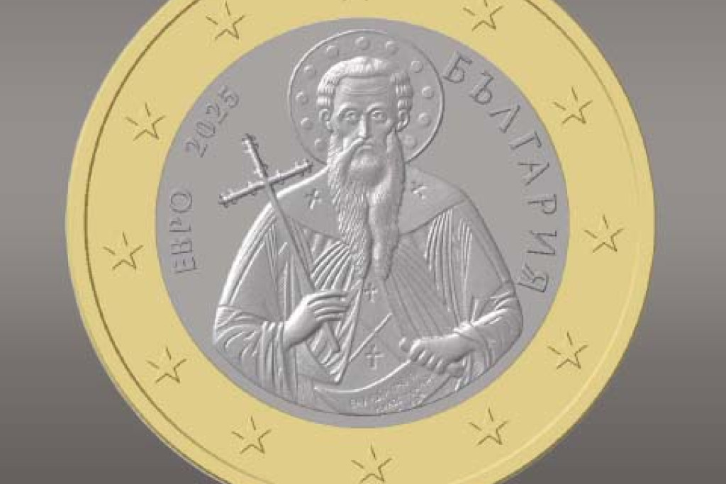 De heilige Ivan Rilski op de Bulgaarse 1-euromunt