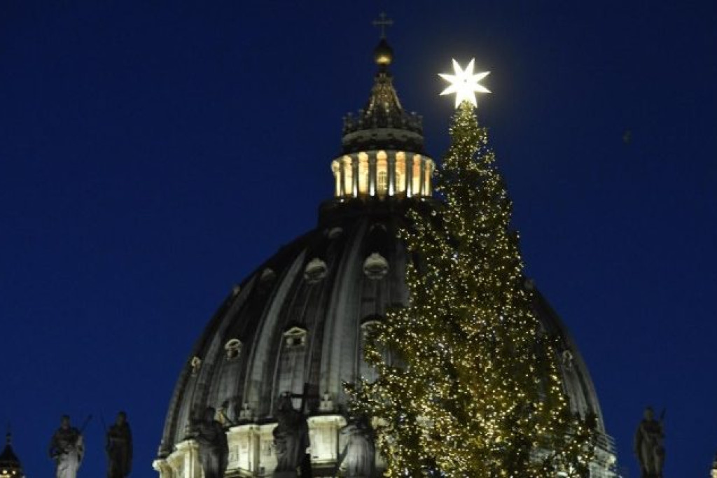 Kerstmis op het Sint-Pietersplein in Rome