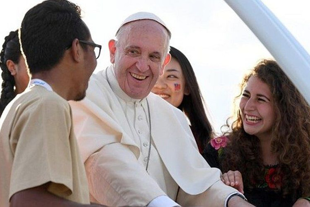 Paus Franciscus tijdens de WJD in Krakau