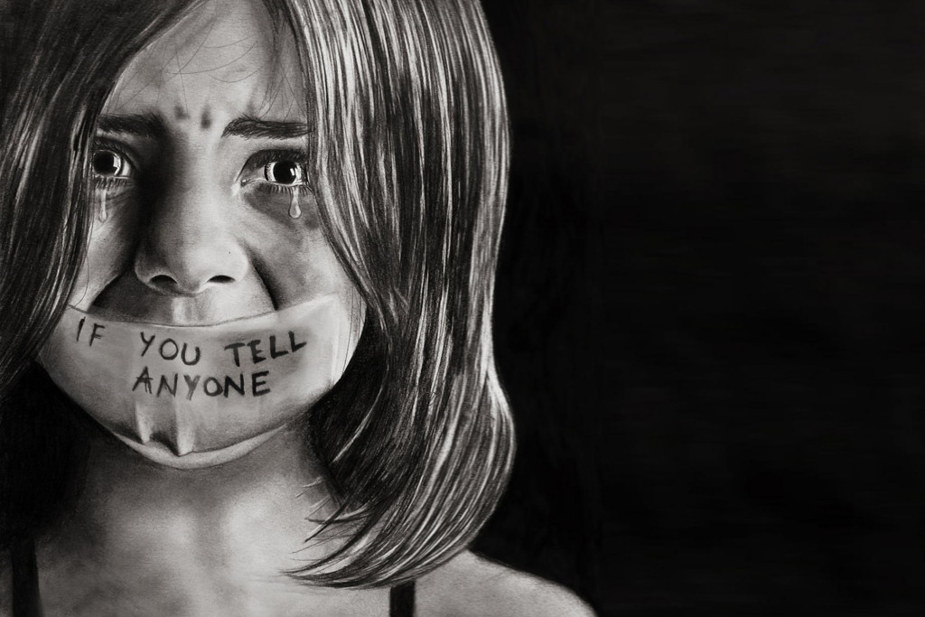 Affiche van een campagne tegen kindermisbruik