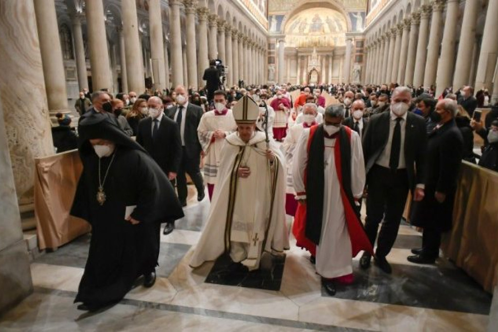 Oecumenische vesperdienst met paus Franciscus