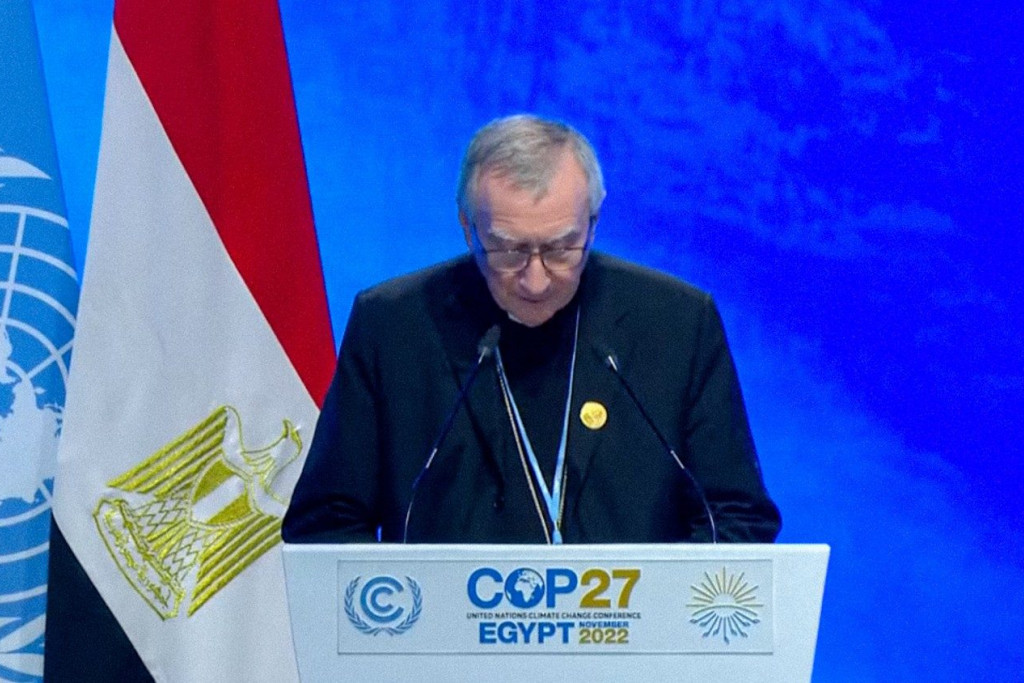 Staatssecretaris Pietro Parolin op de klimaattop in Egypte
