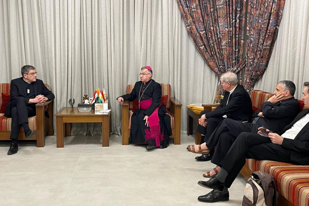 De Franse bisschoppen hadden in Erbil een ontmoeting met de Chaldeeuwse bisschop Bashar Warda