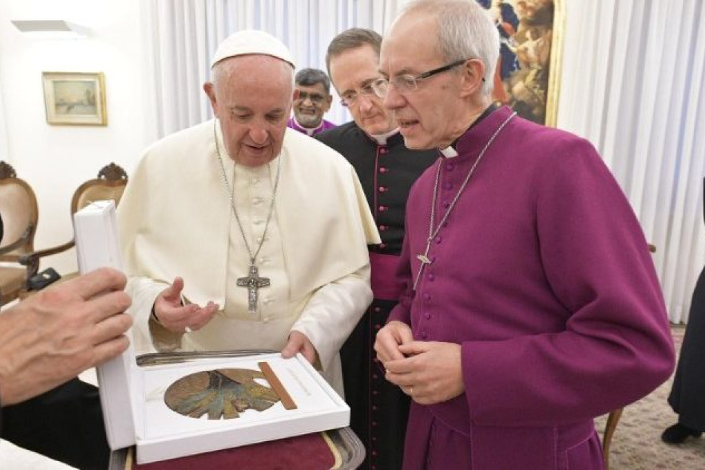 Justin Welby bij paus Franciscus