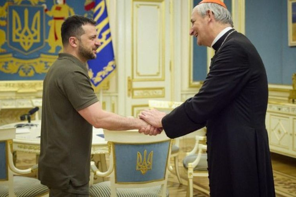 Kardinaal Zuppi had ook een ontmoeting met president Zelenski